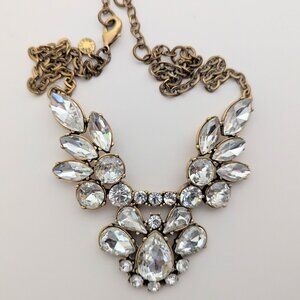 J. Crew, signed Statement Necklace w/ Detailed Draping Cyrstal Clear Stones!